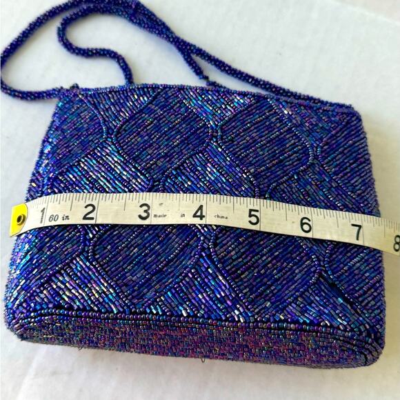 Purple Beaded Evening Bag - Picture 10 of 14